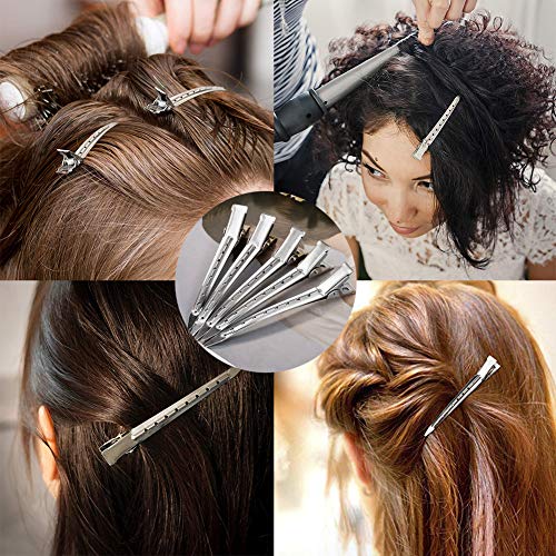 BETOY 30 pcs Pinzas para el cabello Barrette Clip para Cabello 3,5 Pulgadas de Pinza de Pelo de Duckbill de Metal Pinza de Cocodrilo de Pelo Clips de Riza Clips de Seccionamiento con Agujeros