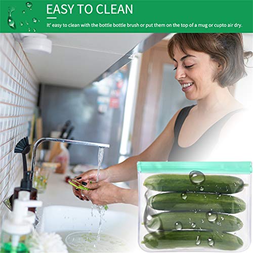 BEYAOBN Bolsas de Silicona Reutilizables 13 Pack,Bolsas de conservación,Bolsas Congelar Reutilizable,para Fruta Verduras Carne y sándwich, Ideal para Hogar Cocina y Viajes, Sin BPA