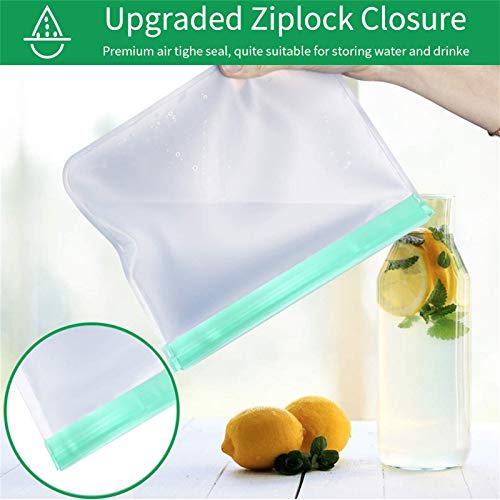 BEYAOBN Bolsas de Silicona Reutilizables 13 Pack,Bolsas de conservación,Bolsas Congelar Reutilizable,para Fruta Verduras Carne y sándwich, Ideal para Hogar Cocina y Viajes, Sin BPA