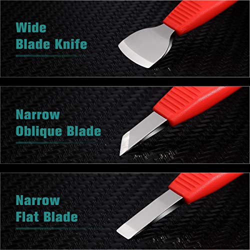 BEZOX Cortacallos de Acero Inoxidable - Rascador de Callos profesional/Cuchillo de pedicura de manicura para cuidados de pedicura Pedicure de callos de maíz Removedor de Durezas (Rojo)