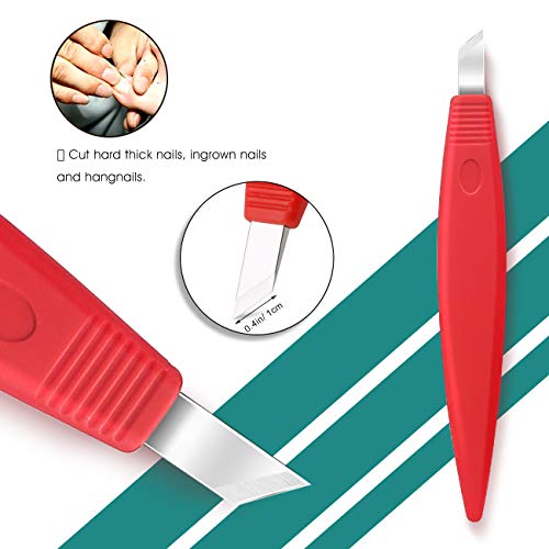 BEZOX Cortacallos de Acero Inoxidable - Rascador de Callos profesional/Cuchillo de pedicura de manicura para cuidados de pedicura Pedicure de callos de maíz Removedor de Durezas (Rojo)