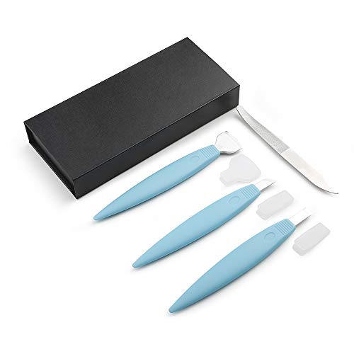 BEZOX Cortacallos de Acero Inoxidable - Rascador de Callos profesional/Cuchillo de pedicura de manicura para cuidados de pedicura Pedicure de callos de maíz Removedor de Durezas (Rojo)