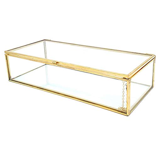 BFDMY Caja Envase Geométrico,Organizador De CosméTicos,Planta Suculento Terrario Transparente Terrario Geométrico Multifunción,Joyero De Cristal Dorado