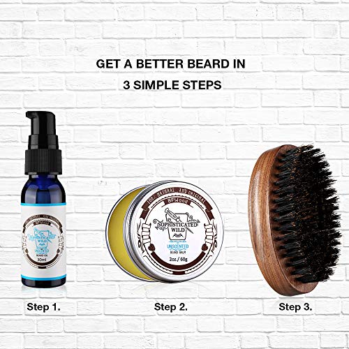 BFWOOD Cepillo para Barba de Cerdas de Jabalí - Nogal de Madera Negra Estilo Militar