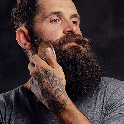 BFWOOD Cepillo para Barba de Cerdas de Jabalí - Nogal de Madera Negra Estilo Militar