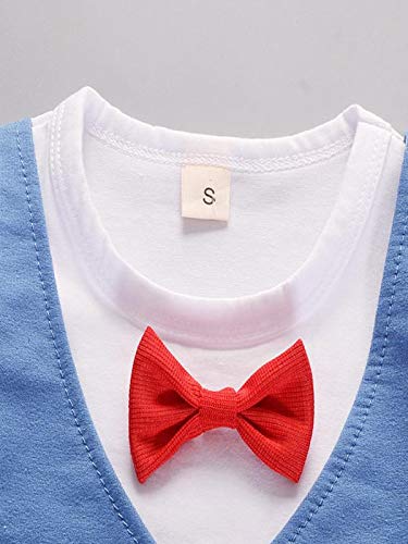 BHYDRY NiñIto Niños Bebé Chico Conjuntos Manga Corta Camiseta + Pantalones Caballero Ropa Trajes(Blanco,80)
