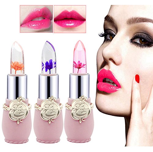BHYDRY pintalabios Belleza Brillante Flor Cristal Jelly Lápiz Labial Magia Temperatura Cambiar Color Labio
