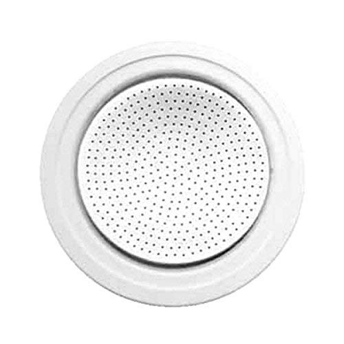 Bialetti Set Ricambi 3 Guarnizioni con 1 Filtro per Moka, 6 Tazze, Alluminio, Bianco