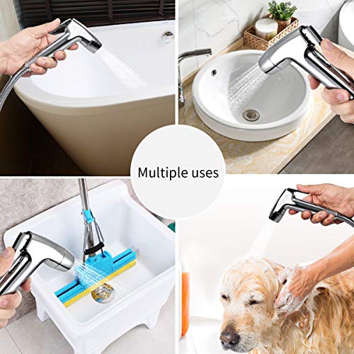 Bidet Handheld Sprayer Mano del Bidé Toilet Douche Paño de lavar Pañales Mano Grifos de Bidé con soporte de pared Hose Set Baño para mascotas, Closestool, Squatting Pan, Water Flower, Floor Cleaning