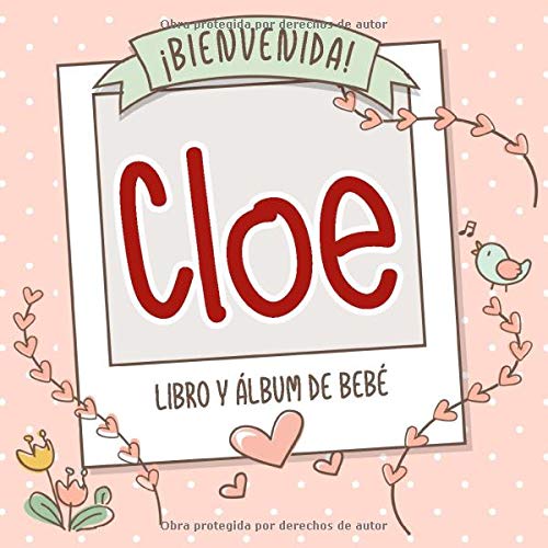 ¡Bienvenida Cloe! Libro y álbum de bebé: Libro de bebé y álbum para bebés personalizado, regalo para el embarazo y el nacimiento, nombre del bebé en la portada
