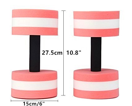 Bigboss deportes Ejercicio acuático mancuernas Aqua Fitness mancuernas Ejercicio mano bares – Set de 2 – para aquaeróbic, rosa