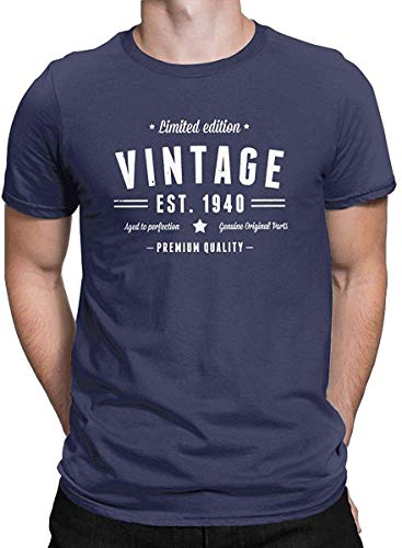 Bigtige Edición Limitada EST. EST. 1940 Camiseta 80 cumpleaños Regalo Camisetas para Hombres M