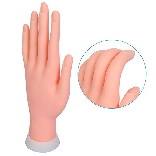 Binnan Mano de Caucho de Flexible Mano de Maniquí para Práctica del Arte del Clavo Manicura Uñas