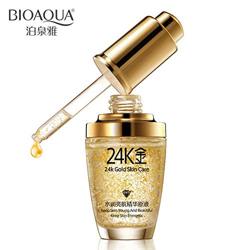 BIOAQUA - 24K Gold Essence - Mascarilla hidratante de ácido hialurónico y colágeno, oro de 24 quilates