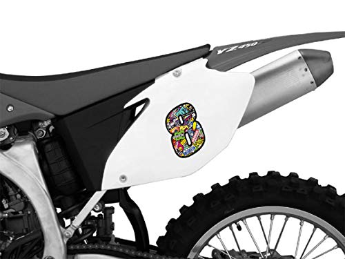 Biomar Labs® Número 8 DC Bomb Calavera Vinilo Adhesivo Pegatina Coche Auto Motocross Moto Sport Start Racing Tuning N 208