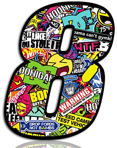 Biomar Labs® Número 8 DC Bomb Calavera Vinilo Adhesivo Pegatina Coche Auto Motocross Moto Sport Start Racing Tuning N 208