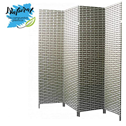 Biombo Separador de ambientes, Green Natur de Bambú Natural, 4 Paneles, para Salón/Dormitorio 180 x 180 cm. - Hogar y más