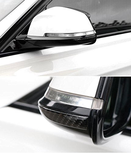 BizTech ® Juego de 2 tiras de espejo retrovisor antiroturas de fibra de carbono reales para BMW