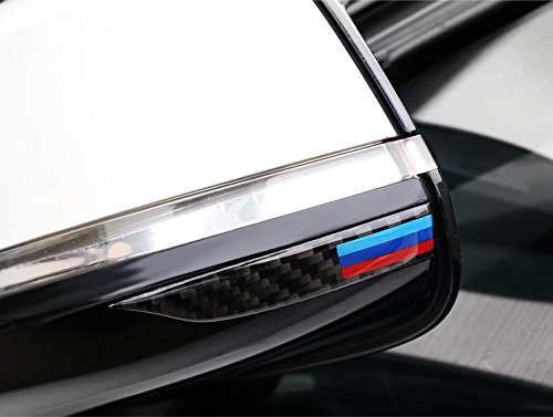 BizTech ® Juego de 2 tiras de espejo retrovisor antiroturas de fibra de carbono reales para Bmw M Power Sport Tech Performance
