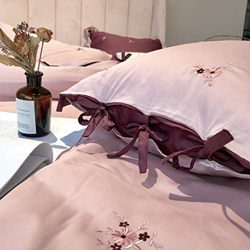 BJGCWY Juego De Cuatro Piezas De Algodón Estilo Margarita Estilo Princesa De 60 Arcos Coreanos De Algodón De Fibra Larga con Volantes Y Ropa De Cama De 1,8 M