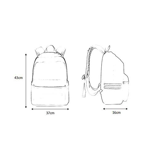 Blackpink Mochila Casual High School New Marea Marca Mochila Versión Coreana De La Mochila Deportiva Simple Bolsa De Estudiante Universitario Unisex (Color : Black04, Size : 37 X 16 X 43cm)