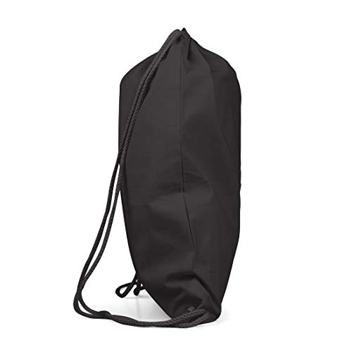 BLAK TEE Funny Dog with Sunglasses Organic Cotton Drawstring Gym Bag Black