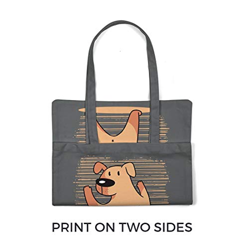 BLAK TEE Funny Dog with Sunglasses Organic Cotton Reusable Shopping Bag Natural