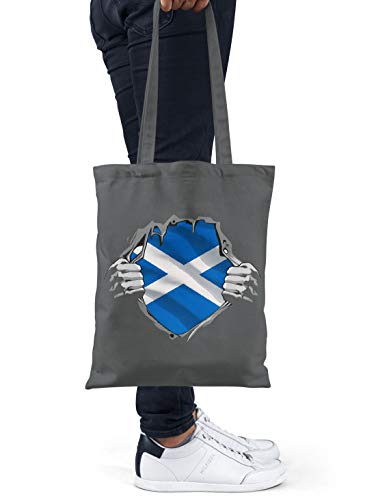 BLAK TEE Superheroes Costume Scotland Flag Organic Cotton Reusable Shopping Bag Natural