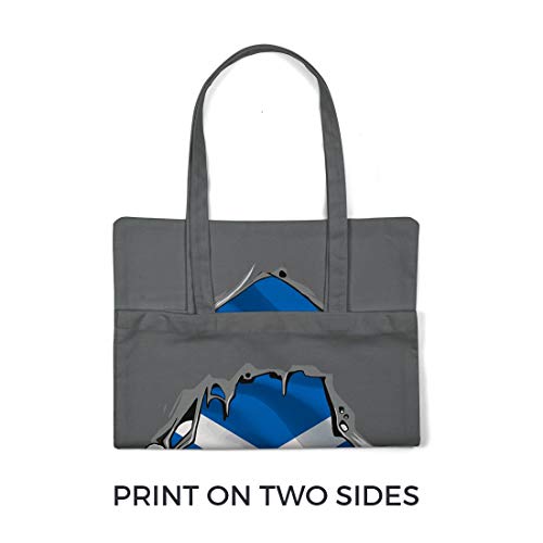 BLAK TEE Superheroes Costume Scotland Flag Organic Cotton Reusable Shopping Bag Natural