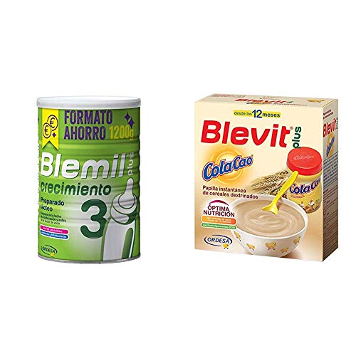 Blemil Plus 3 Crecimiento - 1200 g + Blevit Plus ColaCao 600 g