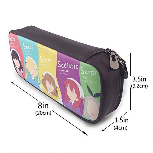 Blend S Maik-a Sakur-anomiya & Hideri Kanzaki Leather Pencil Case Big Capacity with Zipper High Capacity Pen Pencil Pouch Desk Organizer Portable Bag Holder