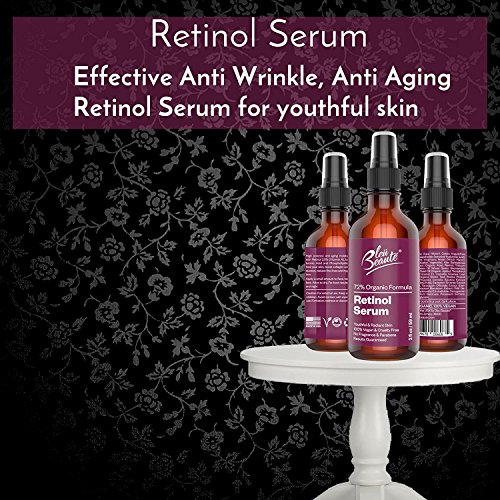 Bleu Beaute El suero retinol (2,5%) Por Bleu Beaut - Alta Potencia anti-envejecimiento y anti-arrugas suero hidratante - Para manchas y arrugas (2 Oz)