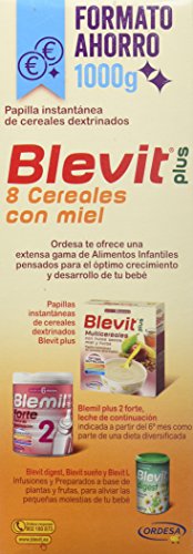Blevit Plus 8 Cereales con Miel - Paquete de 2 x 500 gr - Total: 1000 gr