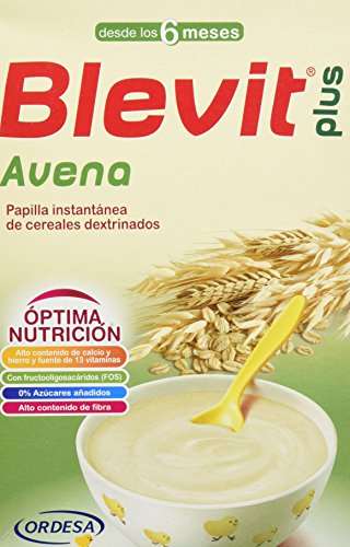 Blevit Plus Avena Cereales, 1 unidad 300 gr. A partir de los 6 meses.