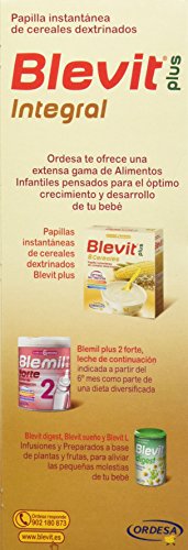 Blevit Plus Integral 300 gr. Cereales para bebé. A partir de los 6 meses, contiene gluten.
