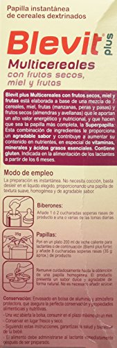 Blevit Plus Multicereales con Frutos Secos, 1 unidad 300 gr. Cereales infantiles.  A partir de los 6 meses.