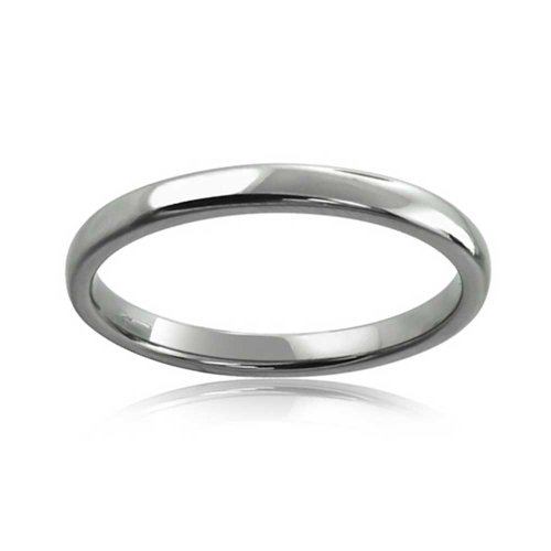 Bling Jewelry Minimalista Múltiples Delgada Banda Boda Parejas Domo Anillo De Tungsteno para Hombres Y Mujer En Tono Plateado Pulido