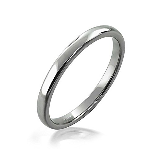 Bling Jewelry Minimalista Múltiples Delgada Banda Boda Parejas Domo Anillo De Tungsteno para Hombres Y Mujer En Tono Plateado Pulido