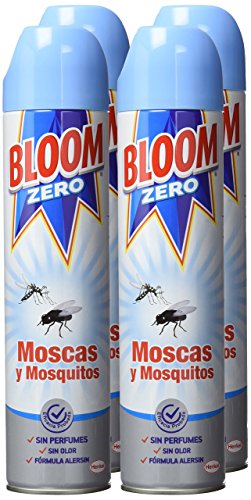 Bloom Zero Aerosol contra moscas y mosquitos 400ml, pack de 4