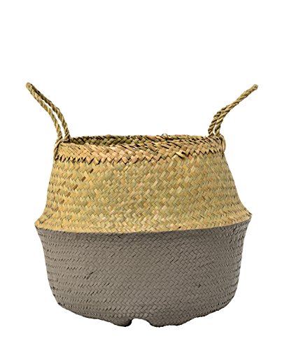 Bloomingville Beach – Cesta de almacenamiento, madera, natur/cool grey, estándar