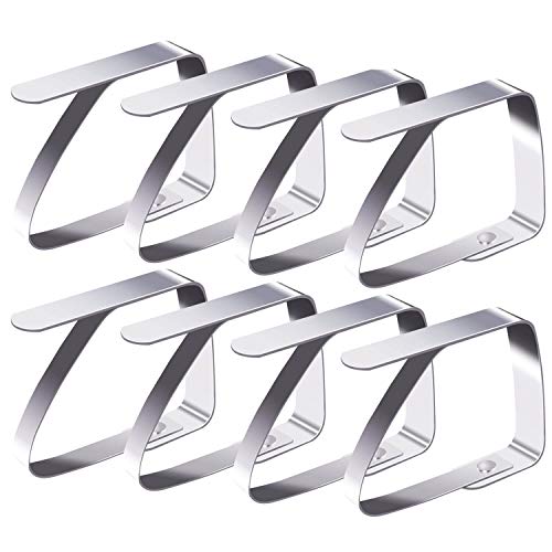 Blooven 8 Piezas Clips de Acero Inoxidable Mantel Pinza para Mantel Cubierta