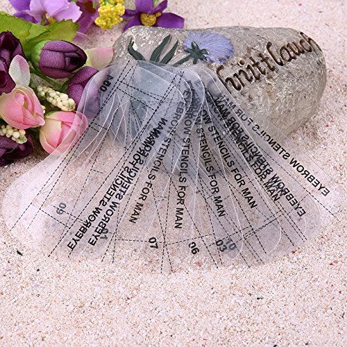 Bluelover 10Pcs Hombres Ceja Tarjeta Dibujo Guía Tarjeta Ceja Plantilla Ojos Maquillaje Modelado Diseño Ceja Plantillas