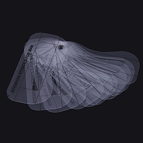 Bluelover 10Pcs Hombres Ceja Tarjeta Dibujo Guía Tarjeta Ceja Plantilla Ojos Maquillaje Modelado Diseño Ceja Plantillas