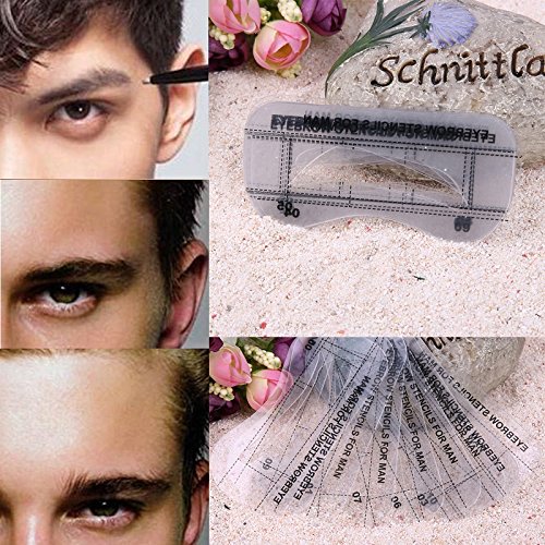 Bluelover 10Pcs Hombres Ceja Tarjeta Dibujo Guía Tarjeta Ceja Plantilla Ojos Maquillaje Modelado Diseño Ceja Plantillas