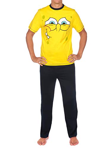 Bob Esponja Pijama para Hombre Spongebob Squarepants Amarillo Large