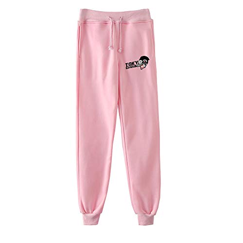 BOBD-DW Especies Alimentarias De Tokio, Rosa Fantasma 3D Pantalones De Chándal Pantalones De Dibujos Animados Completos Unisex Pantalones De Fútbol para Hombre，XXL