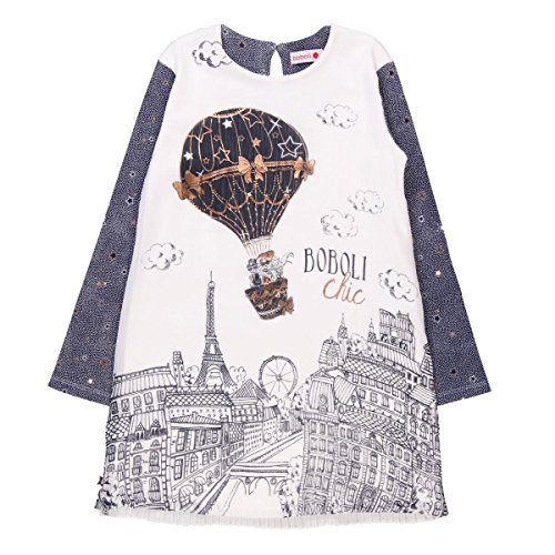 boboli 724092 Vestido, Multicolor (Estampado Estrellas), 116 (Tamaño del Fabricante:116cm) para Niñas