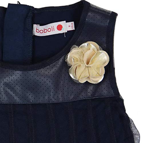 boboli 725172 Vestido, Azul (Marino), One Size (Tamaño del Fabricante:5) para Niñas