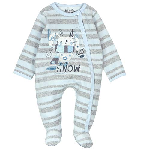 boboli Velour Play Suit For Baby Pelele, Multicolor (Celestes 9834), 74 (Tamaño del Fabricante:9M) Unisex bebé