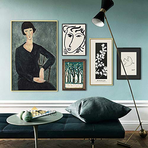 Boceto Impresión en lienzo Pintura al óleo Cartel Sala de estar Decoración del hogar 20x28cm